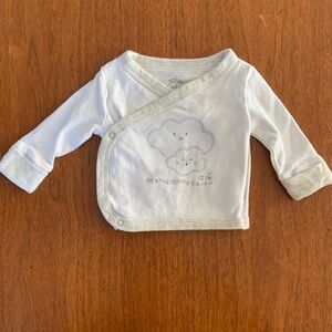 🍊5/$25 Baby Club Newborn Wrap Top with Cloud Print